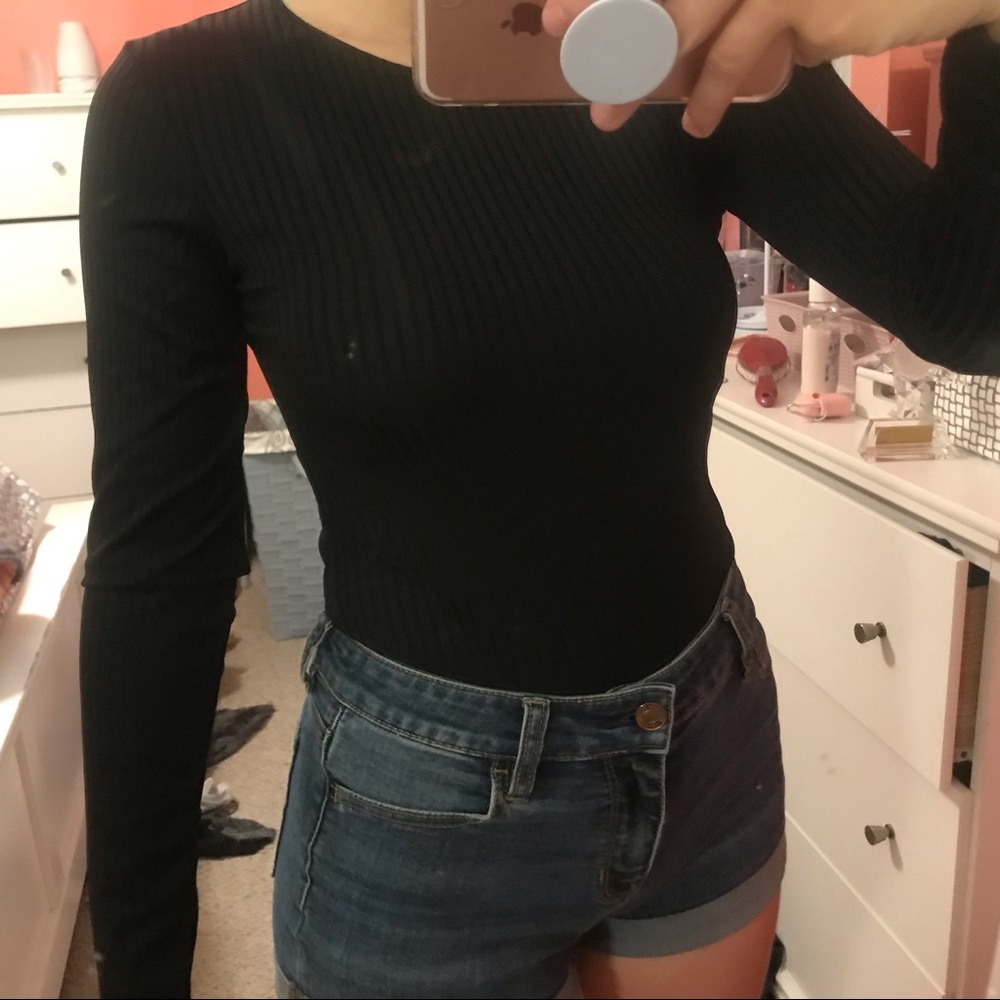 Forever 21 black ribbed bodysuit